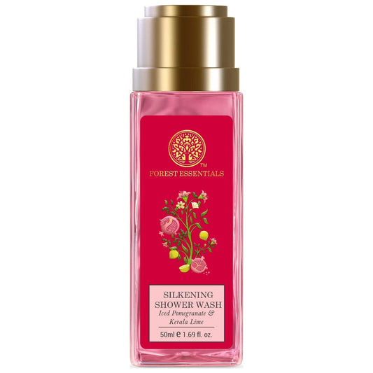 Forest Essentials Travel Size Silkening Shower Wash Iced Pomegranate & Kerala Lime | Natur