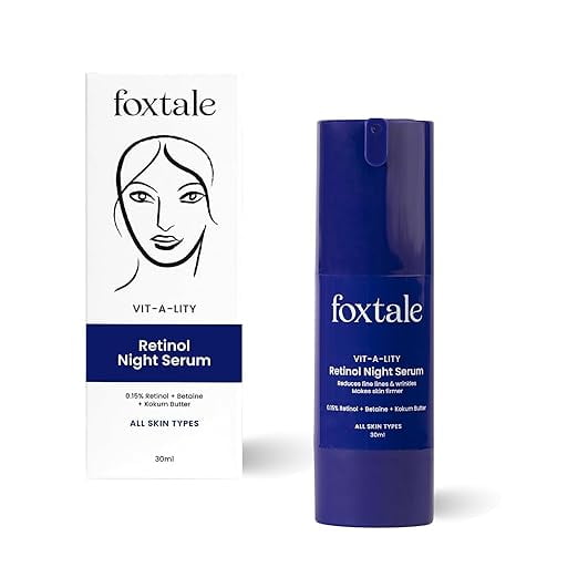 Foxtale 0.15% Beginner Friendly Retinol Night Serum | Anti-Aging NightCream | Reduces Fine