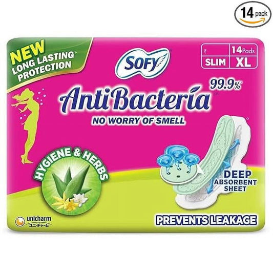 Sofy Women Anti Bacteria Extra Long Sanitary Pads, X-Large, Pack Of 14 Unit (