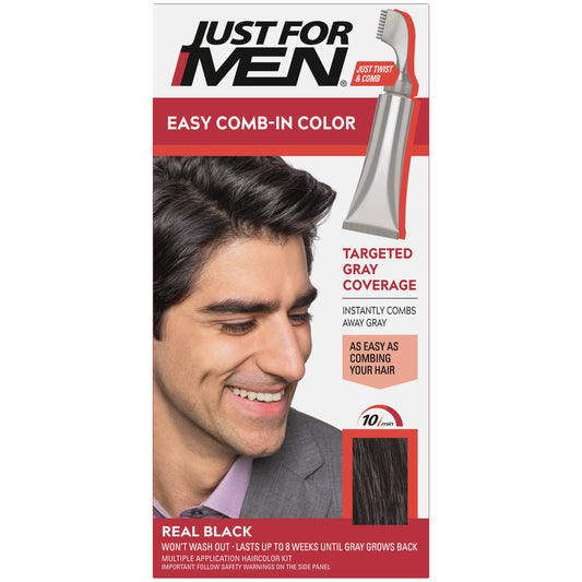 Just For Men AutoStop Men's Hair Color, Real Black, Shade A-55
