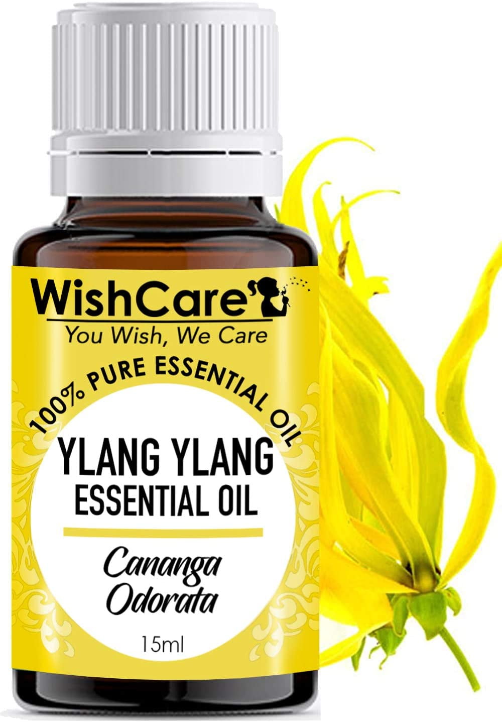 WishCare Ylang Ylang Essential Oil 15 ML - 100% Pure, Undiluted & Natural Therapeutic Grad