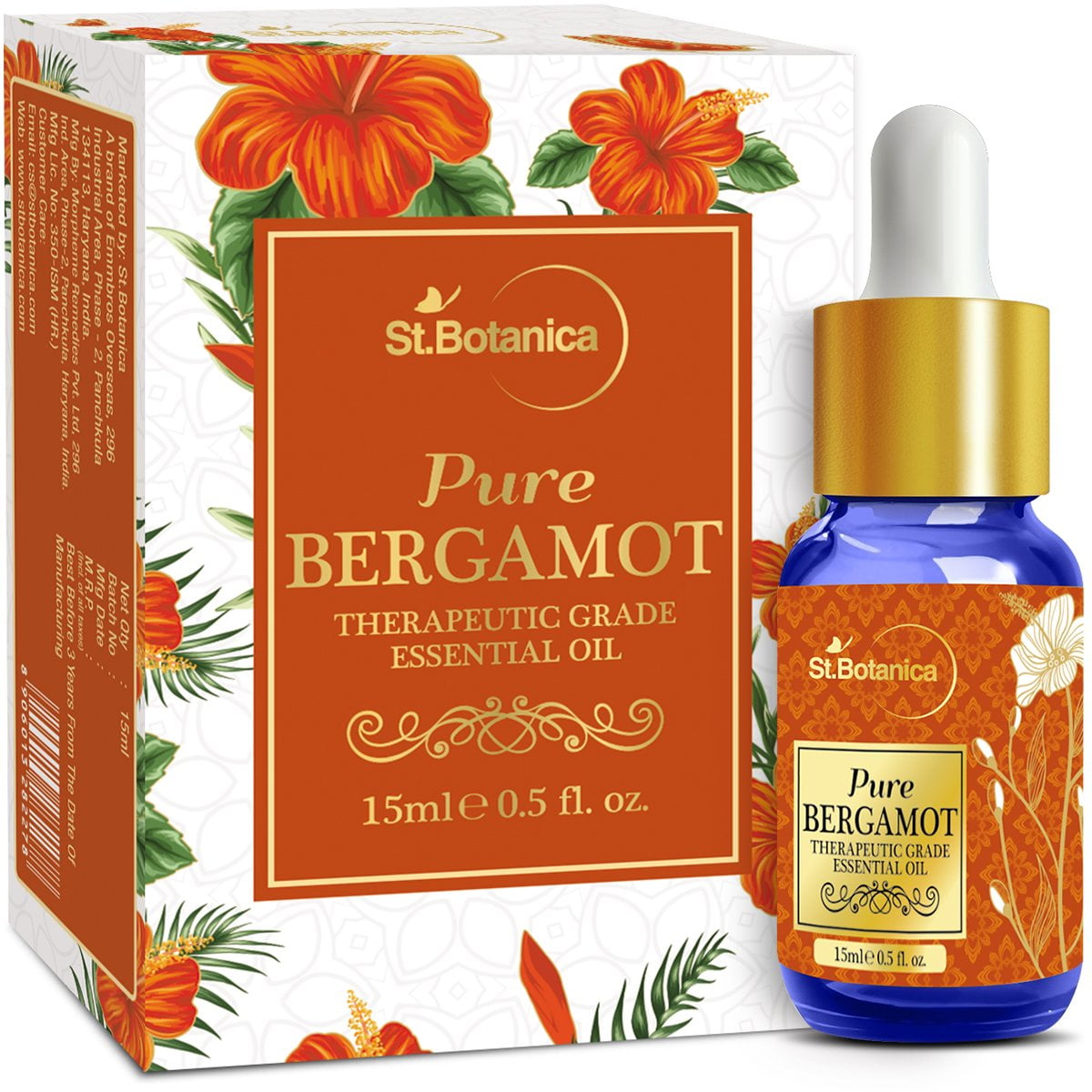 St.Botanica Pure Bergamot Essential Oil, 15ml