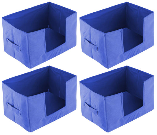 Kuber Industries 4 Pieces Large Capacity Space Saver Closet, Stackable and Foldable Saree,