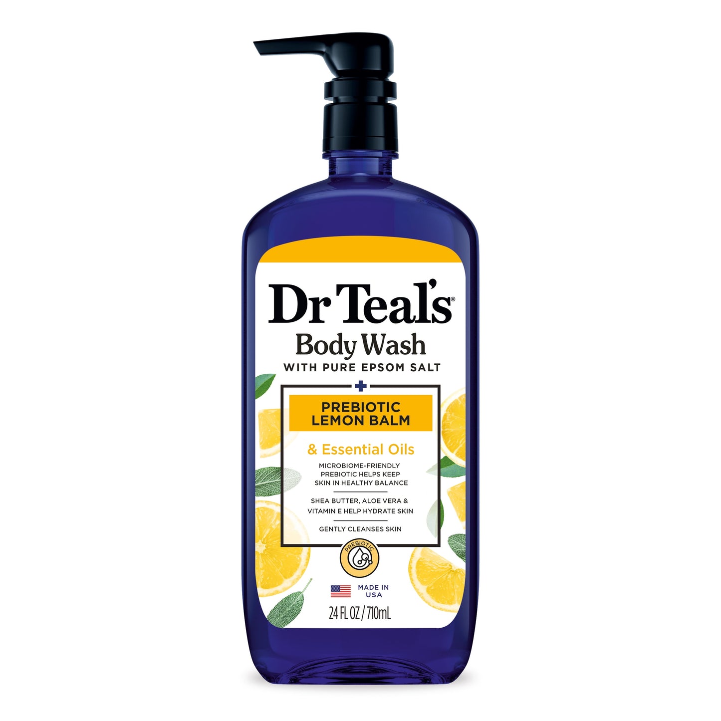 Dr Teal's BodyWash with Prebiotic Lemon Balm and Essential Oil Blend, 24 fl oz