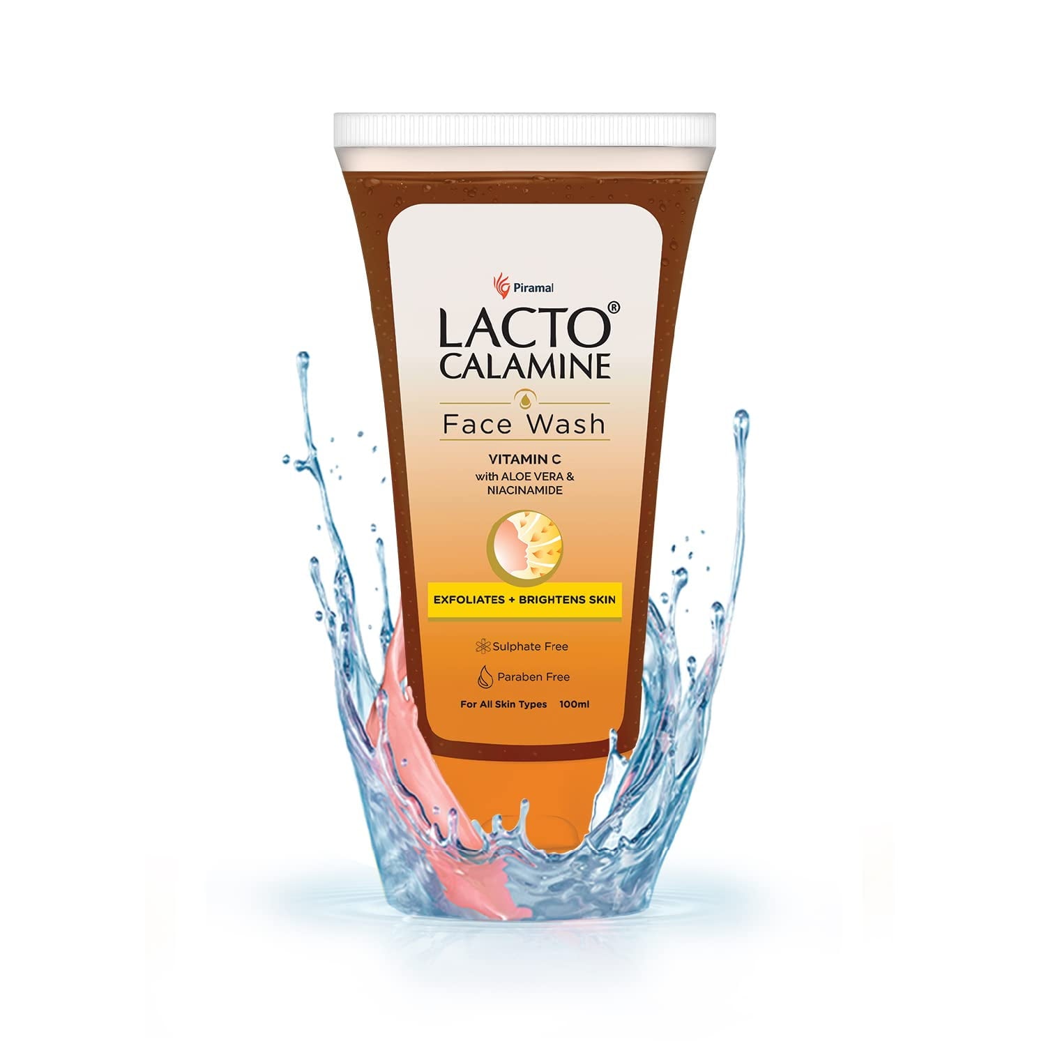 Lacto Calamine Vitamin C FaceWash with Aloe Vera - 100 ml, Orange
