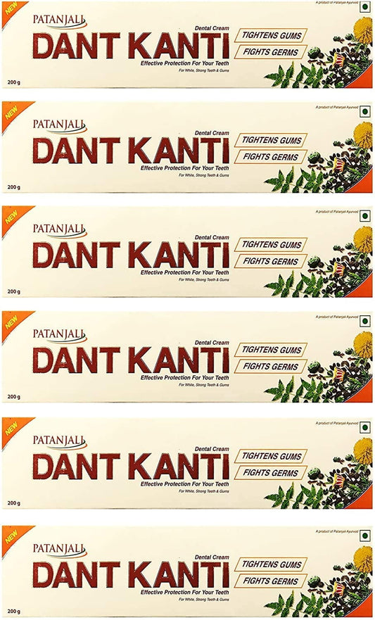 Patanjali Dant Kanti Toothpaste 200 Gm (Pack of 6)