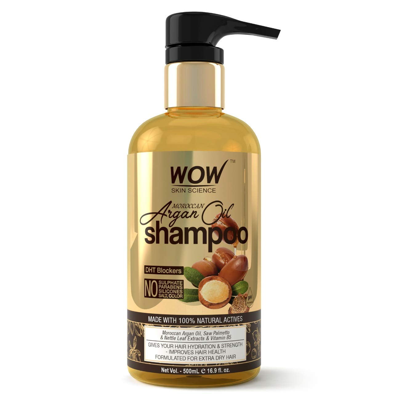 WOW SKIN SCIENCE MOROCCAN ARGAN OIL SHAMPOO (WITH DHT BLOCKER) - 500 ML