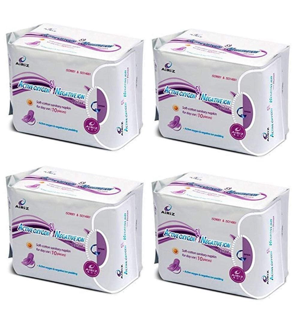 Airiz Active Oxygen & Negative Ion Relax Soft Cotton Sanitary Napkin For Day Use -(40 Pads