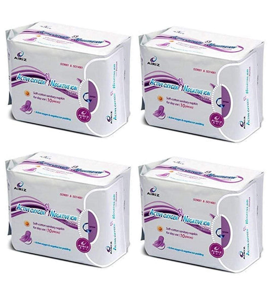 Airiz Active Oxygen & Negative Ion Relax Soft Cotton Sanitary Napkin For Day Use -(40 Pads