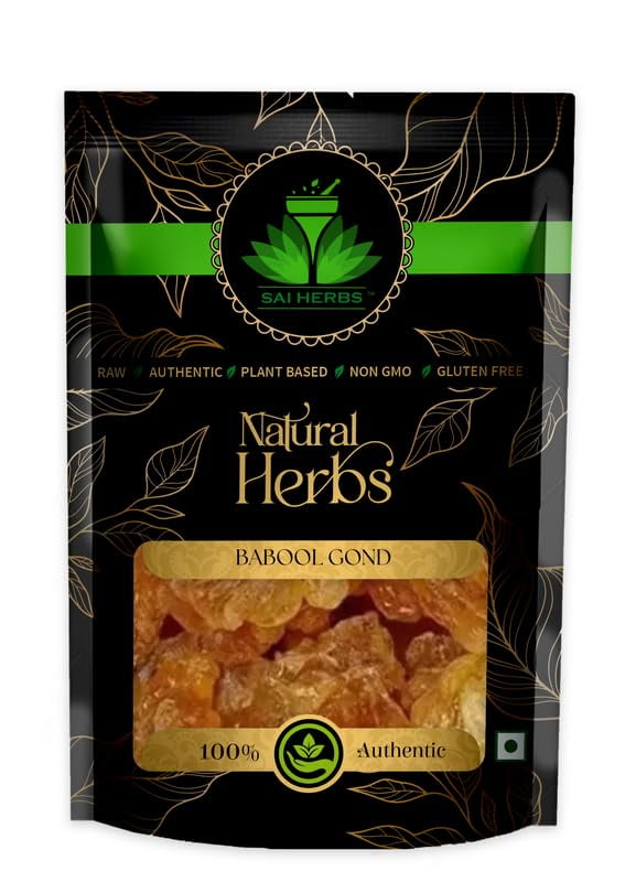 Sai Herbs Gond Kikar | Acacia Gum | Edible Gum | Kikar/Dink/Gum Acacia | 100% Pure & Natur