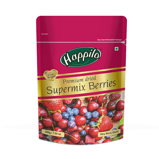 Happilo Premium International Fresh Super Mix Berries 200gm, 7.0 Ounce | Healthy & Nutriti