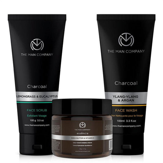 The Man Company De Tan Face Care Kit for Glowing & Moisturised Skin with Charcoal FaceWash