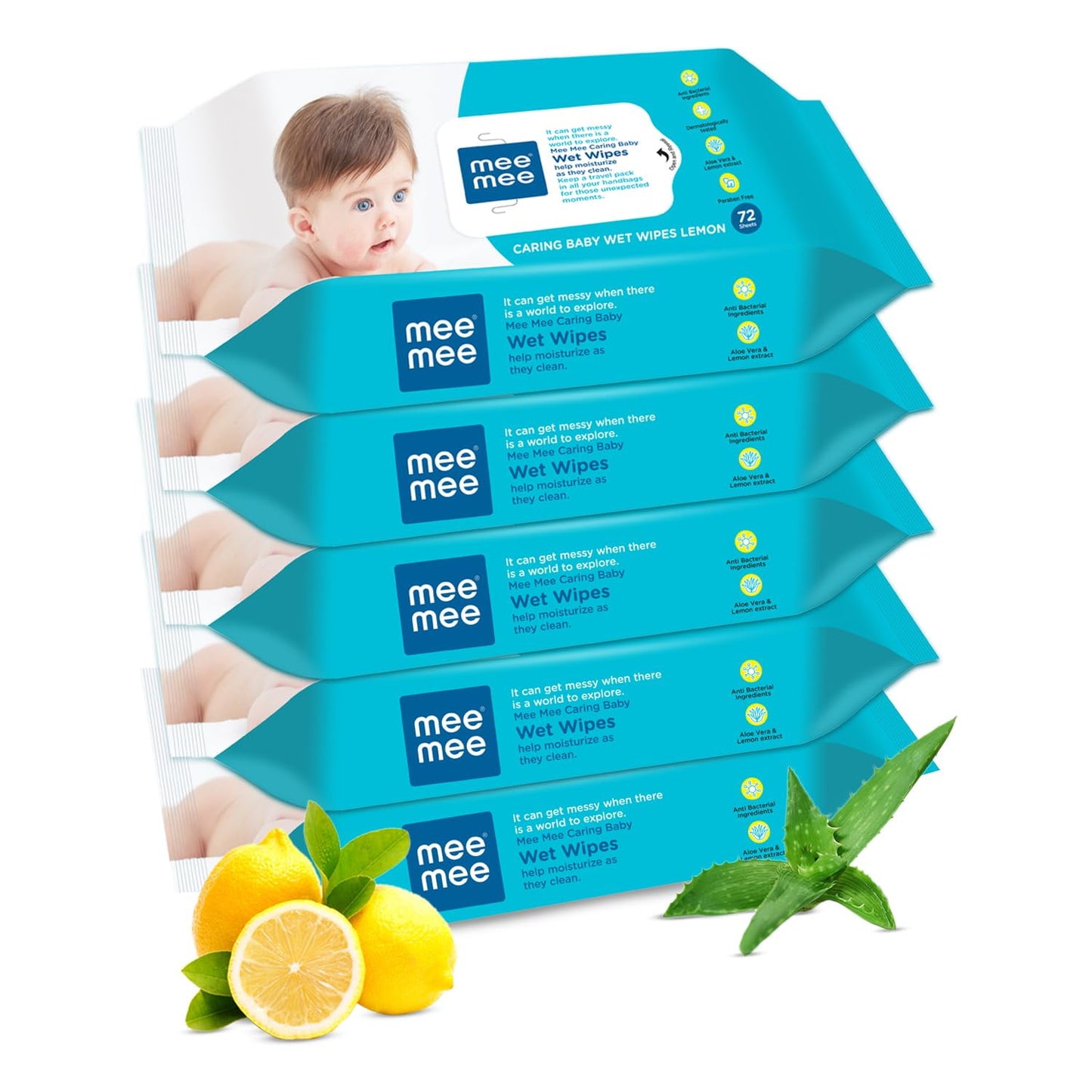 Mee Mee Baby Gentle Wet Wipes with Lemon extracts |72 pcs|