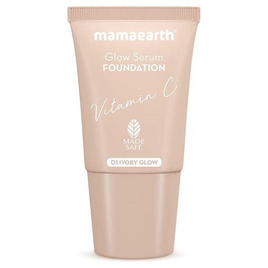 Mamaearth Glow Serum Foundation Mini Tube with Vitamin C & Turmeric for 12-Hour Long Stay-