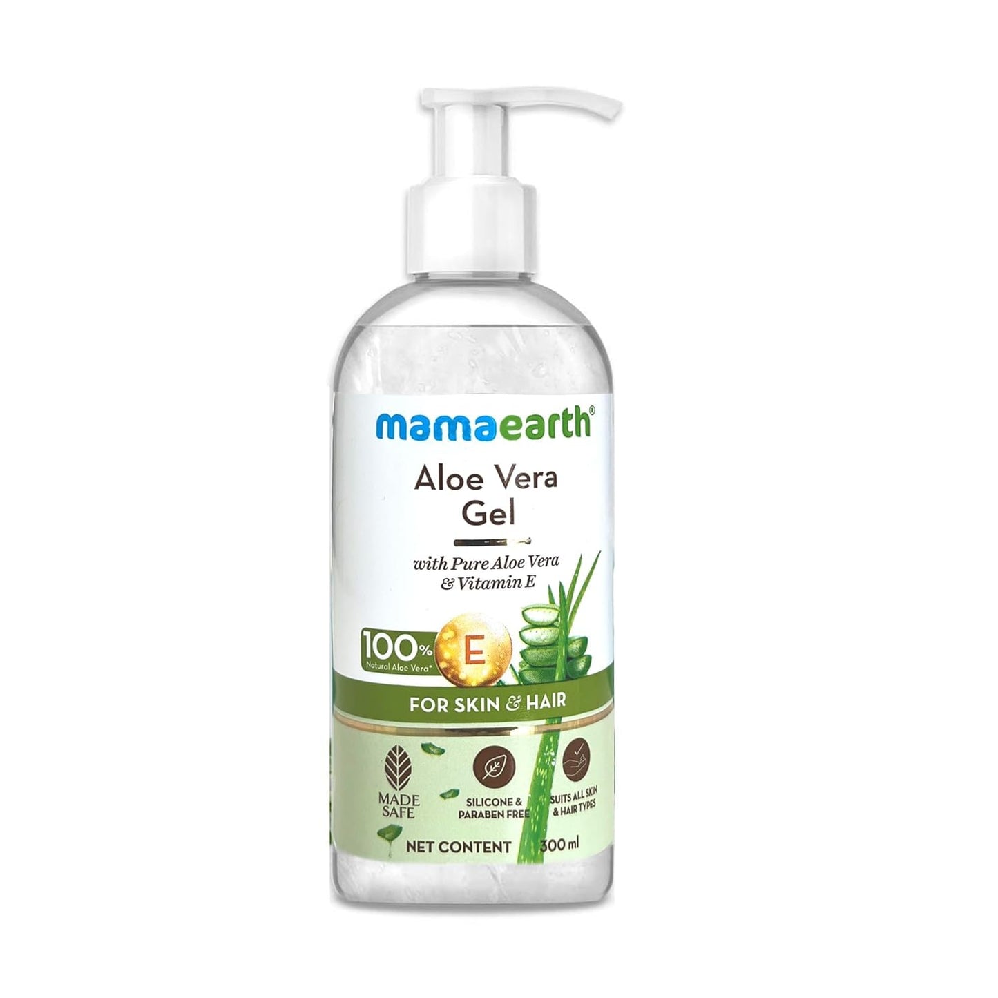 Mamaearth Aloe Vera Gel with Pure Aloe Vera & Vitamin E for Skin and Hair - 300ml