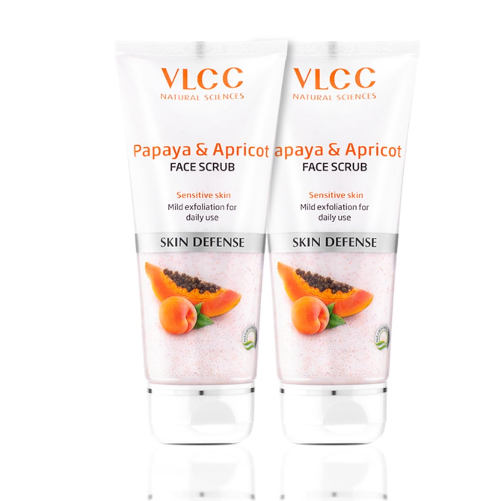 Vlcc Papaya & Apricot Face Scrub - 80G - (Pack Of 2) | Gentle Scrub To Remove Dead Skin, D