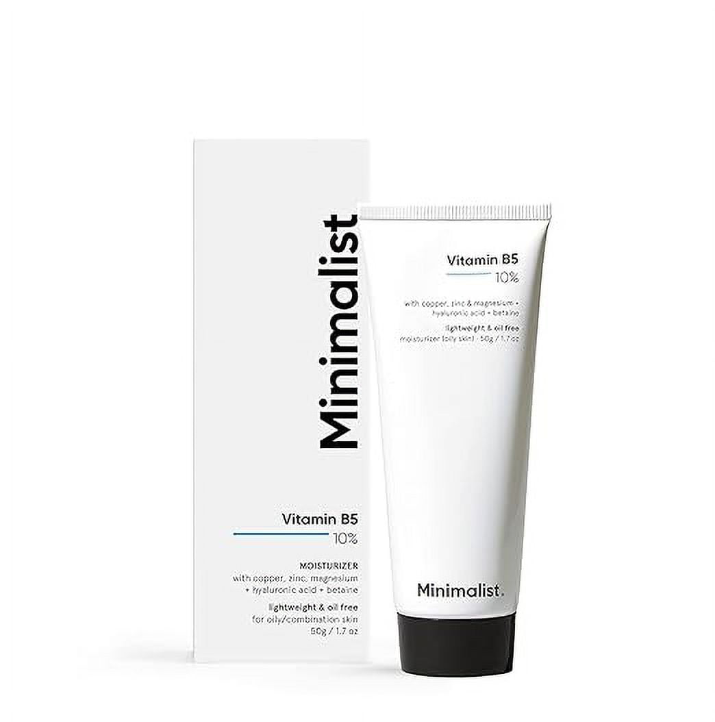 Minimalist 10% Vitamin B5 Gel Face Moisturizer For Oily & Acne Prone Skin | Oil-free | Fast Absorbing Lightweight Winter Cream For Women & Men | Non sticky | Fragrance Free | 50 g Each |