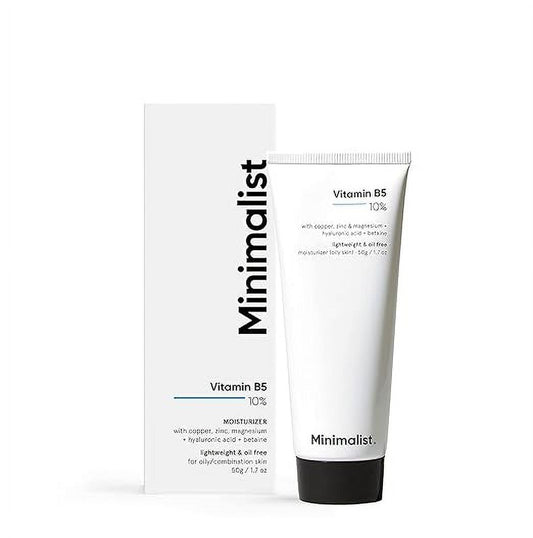 Minimalist 10% Vitamin B5 Gel Face Moisturizer For Oily & Acne Prone Skin | Oil-free | Fast Absorbing Lightweight Winter Cream For Women & Men | Non sticky | Fragrance Free | 50 g Each |