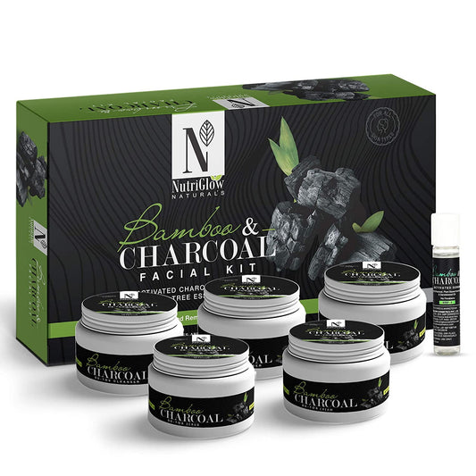 NutriGlow Bamboo Charcoal Facial Kit, All Skin Types (8.8oz+0.3fl)