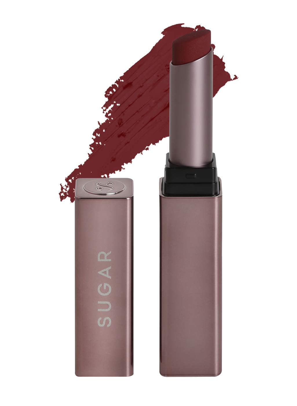 SUGAR Cosmetics Mettle Satin Lipstick - 03 Emma (Reddish Brown), Red, 2.2 g Super Hydratin