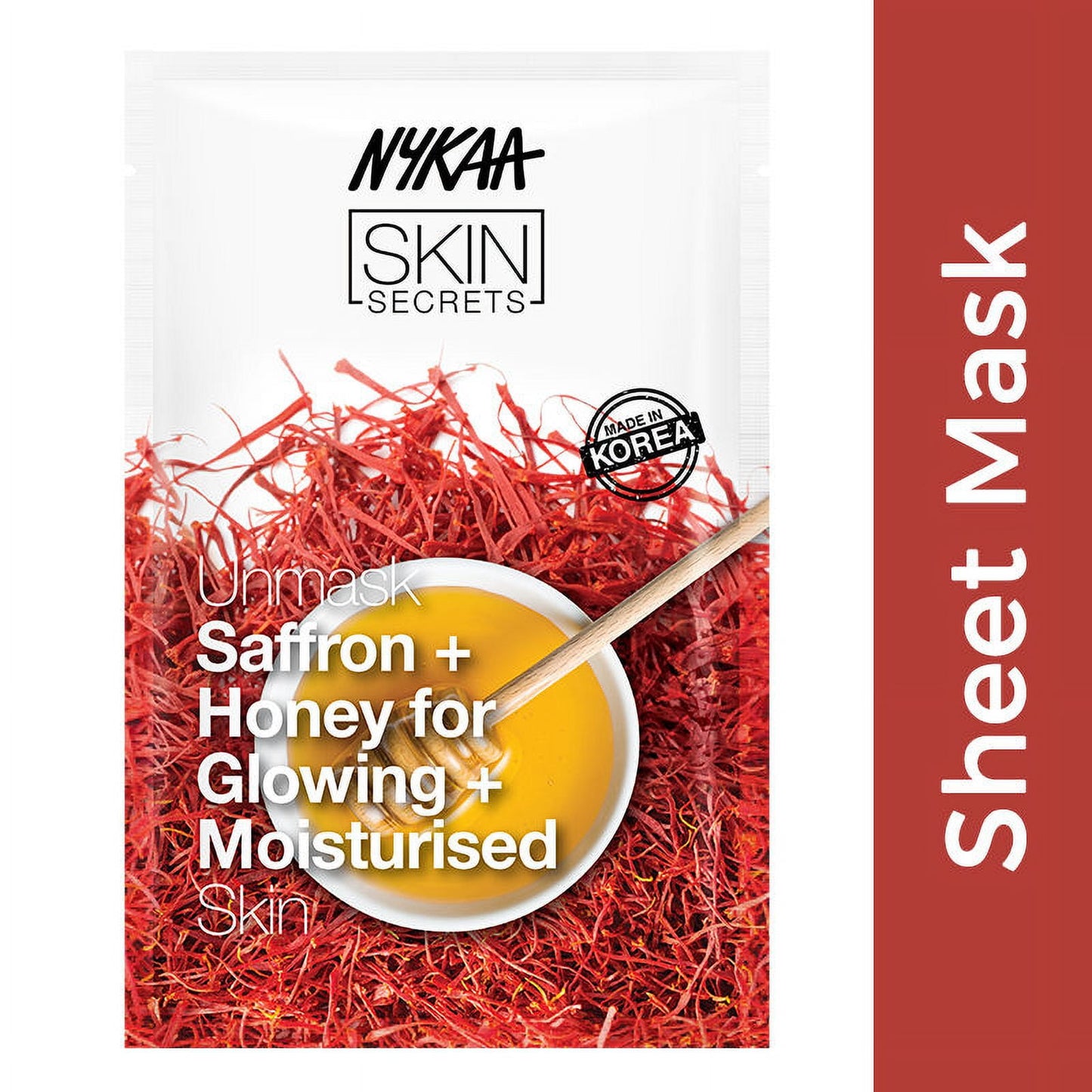 Nykaa Skin Secrets Rituals Saffron + Honey Sheet Mask For Glowing & Moisturised Skin