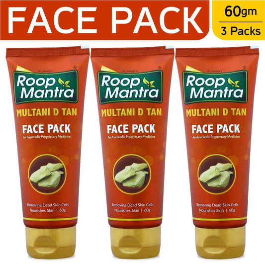 Roop Mantra Multani D Tan FacePack, 60g (Pack of 3)