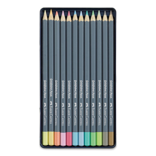 Faber Castell Goldfaber Aqua Watercolor Pencil - Set of 12, Pastels