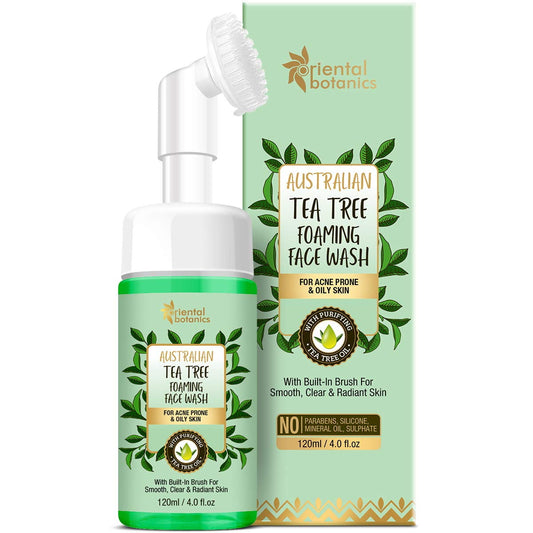 Oriental Botanics Australian Tea Tree Foaming FaceWash 120ml | For Acne Prone & Oily Skin,