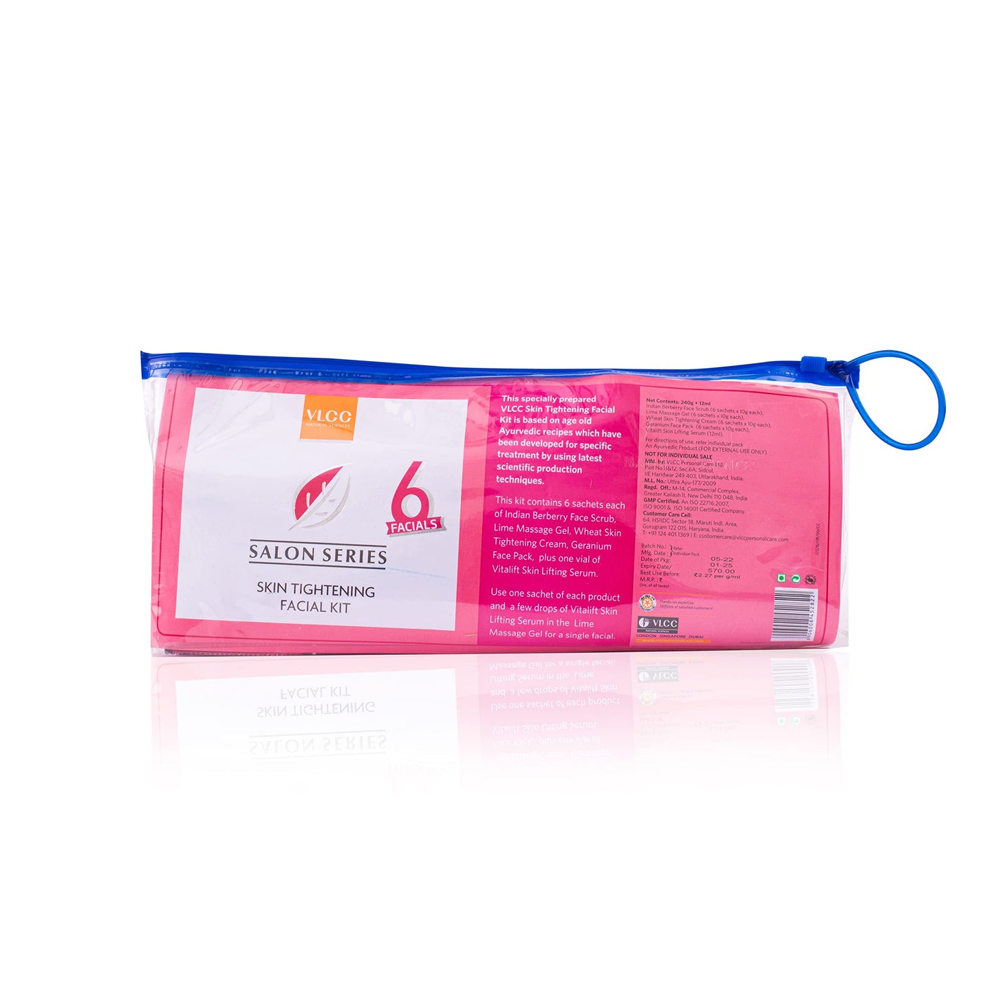 Vlcc Salon Series Skin Tightening Facial Kit (6 Facials) - 240G + 12Ml | At Home Facial Wi