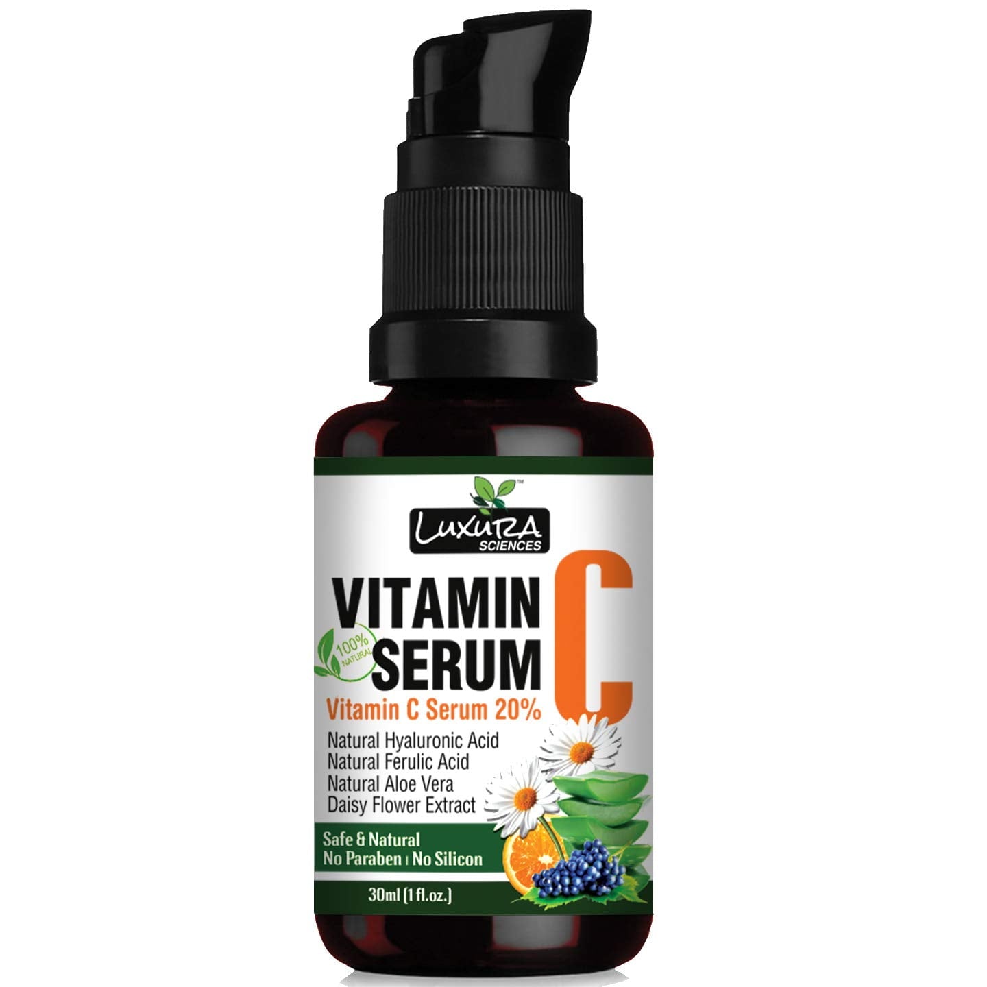 Luxura Sciences Vitamin C Serum 30 ML for Skin Glow, Anti Ageing {Vit C 20%, Natural Hyalu