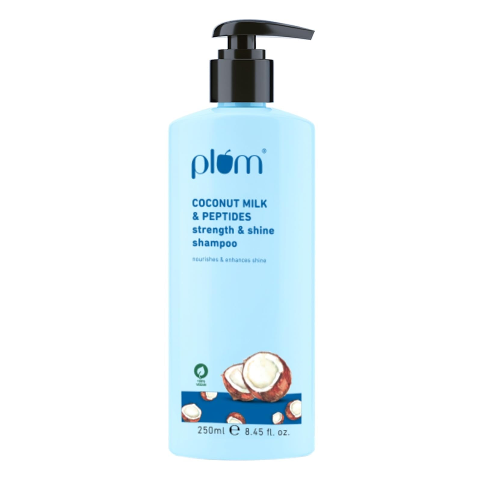 Plum Coconut Shampoo for Dull Hair with Coconut Milk and Peptides for Strong & Shiny Hair