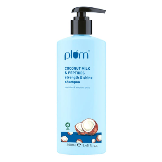 Plum Coconut Shampoo for Dull Hair with Coconut Milk and Peptides for Strong & Shiny Hair