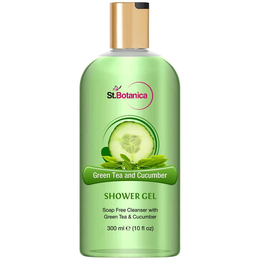 StBotanica Refreshing Green Tea and Cucumber Shower Gel (Luxury BodyWash With Pure Extract