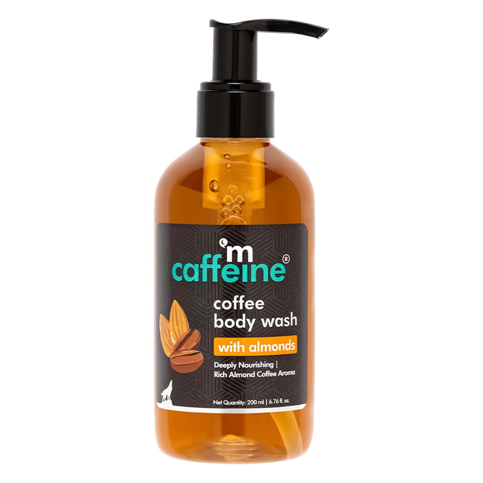mCaffeine Coffee BodyWash with Almonds for Nourished Skin | Nutty Almond Aroma | Vitamin E