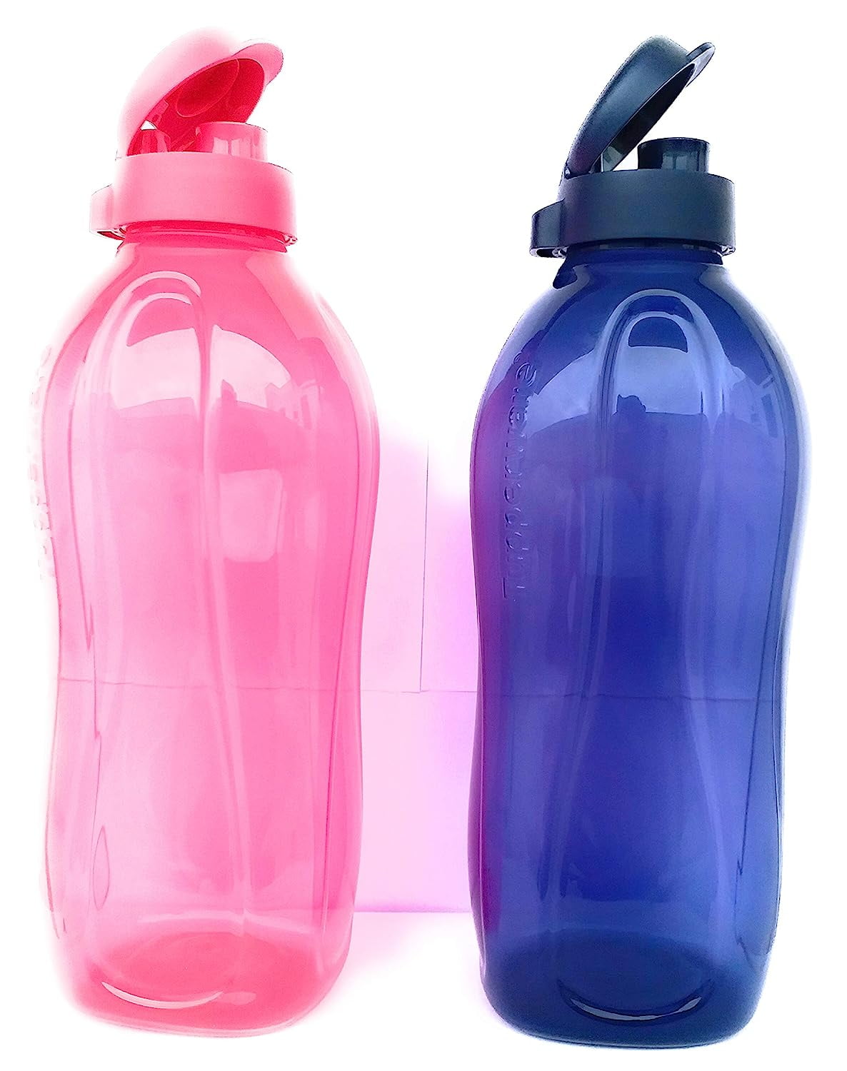 nexxa tupperware 2liter water plastic bottles fliptop, set of 2