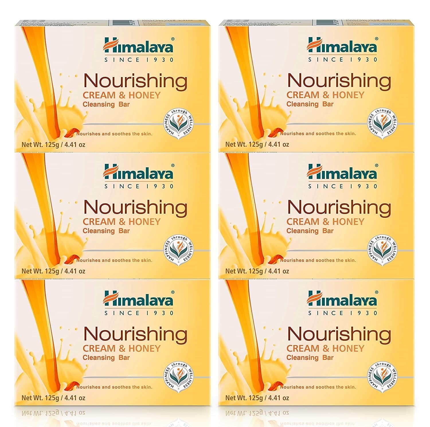 Himalaya Nourishing Cream & Honey Cleansing Bar, Face and Body Soap for Soft Skin, 4.41 oz