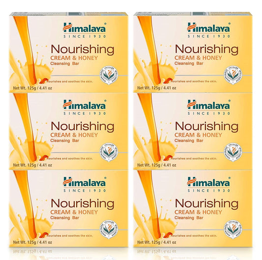 Himalaya Nourishing Cream & Honey Cleansing Bar, Face and Body Soap for Soft Skin, 4.41 oz