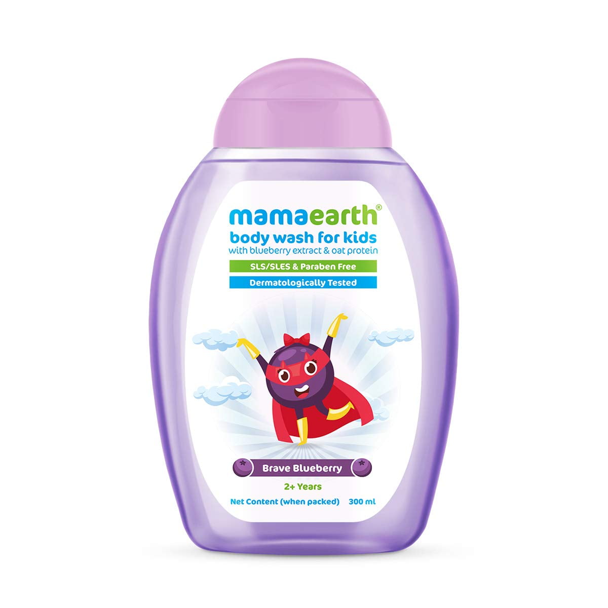 Mamaearth Brave Blueberry BodyWash For Kids with Blueberry and Oat Protein - 300 ml