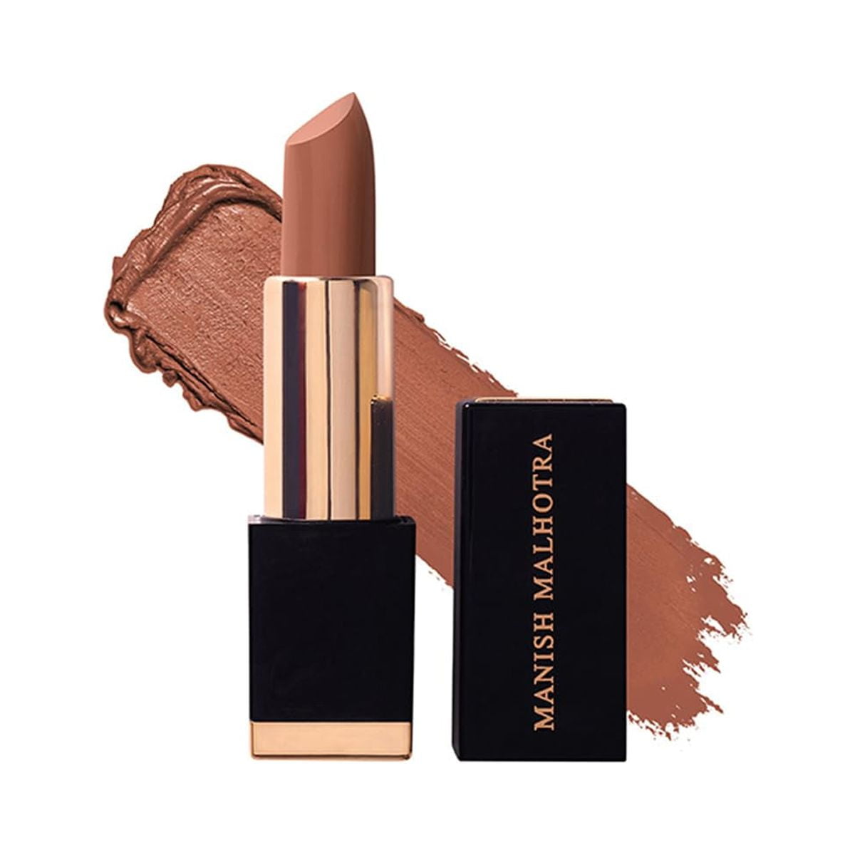 MyGlamm Manish Malhotra Hi-Shine Lipstick - Caramel Kiss - 4gm | Caramel Shade | Lightweig