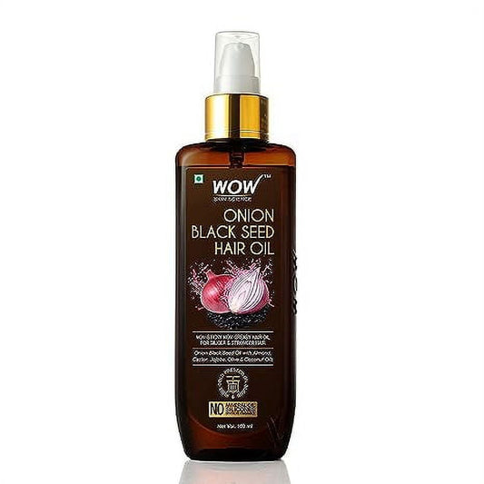 WOW Skin Science Onion Black Seed HairOil for Dry Damaged Hair with Almond,Castor,Olive,Co