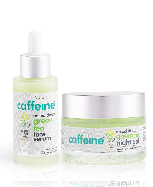 mCaffeine Green Tea Night Hydration Routine | Vitamin C | Dirt Removal, Moisturization | F