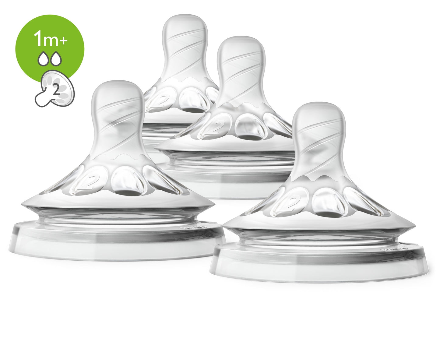 Philips Avent Natural Baby Bottle Slow Flow Nipple, 1M+, 4pk, SCF652/43