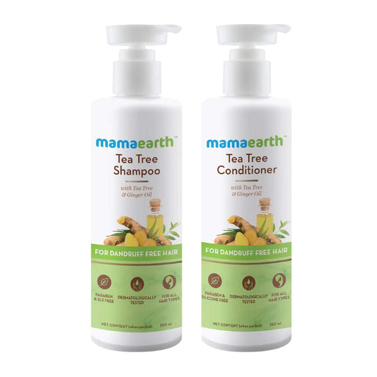 Mamaearth Tea Tree Anti Dandruff Hair Kit Tea Tree Shampoo, 250ml + Tea Tree Conditioner,