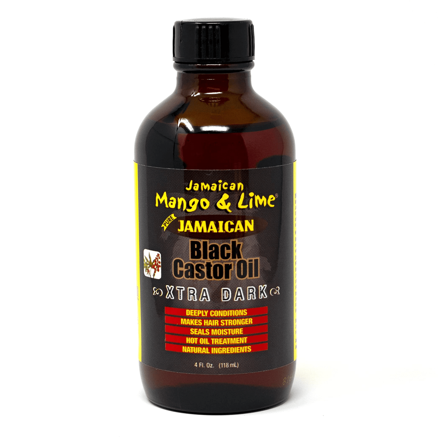 Jamaican Mango & Lime Xtra Dark Black Castor HairOil, 4 fl oz, All Hair Types, Unisex