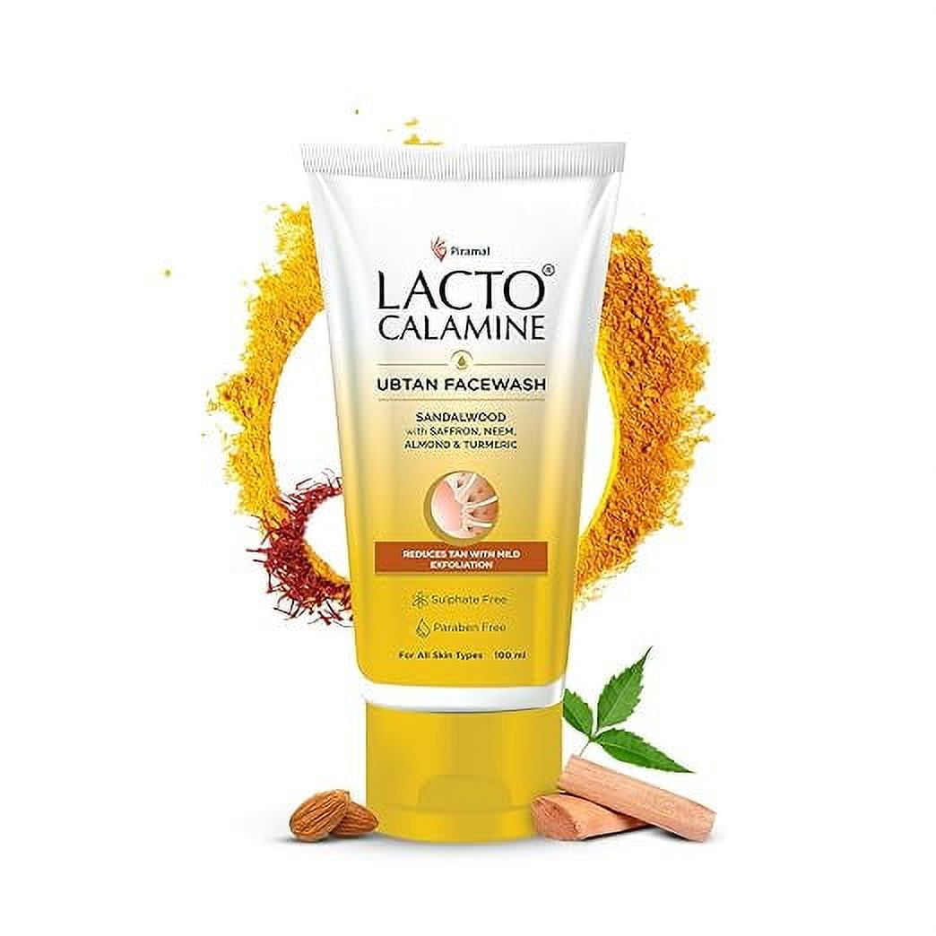 Lacto Calamine Ubtan FaceWash for Glowing Skin | Natural FaceWash with Sandalwood 100 ML