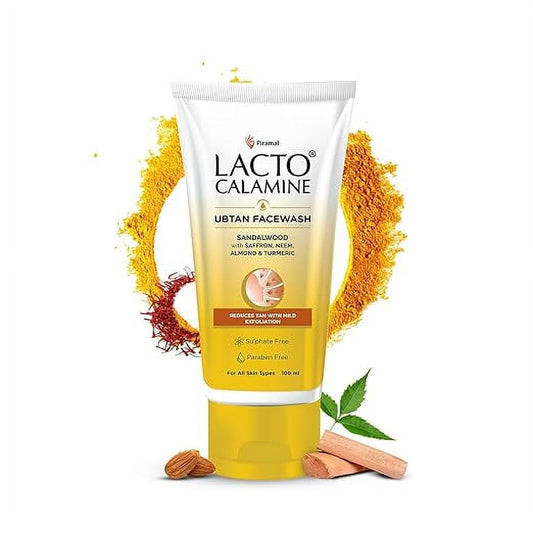 Lacto Calamine Ubtan FaceWash for Glowing Skin | Natural FaceWash with Sandalwood 100 ML