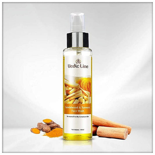 Vedicline Sandalwood & Turmeric FaceWash Reduces scars and breakouts for Provides Brighten