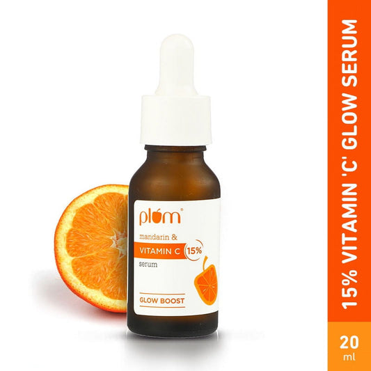 Plum 15% Vitamin C Glow FaceSerum - Dermat Tested To Fight Dark Spots, Pigmentation & Dull