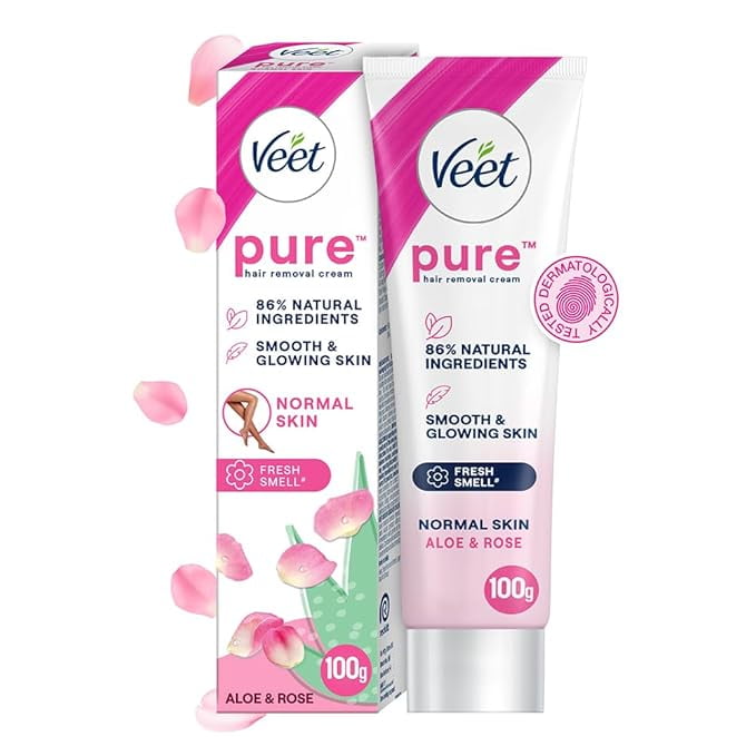 Veet Pure Hair Removal Cream for Women For Normal Skin - 100g | Suitable for Legs, Underar
