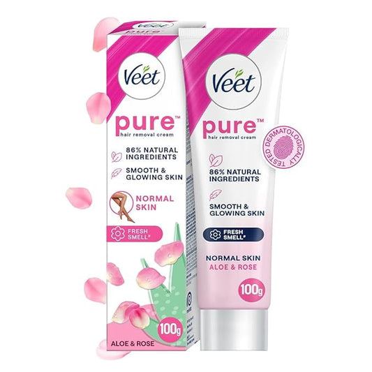 Veet Pure Hair Removal Cream for Women For Normal Skin - 100g | Suitable for Legs, Underar